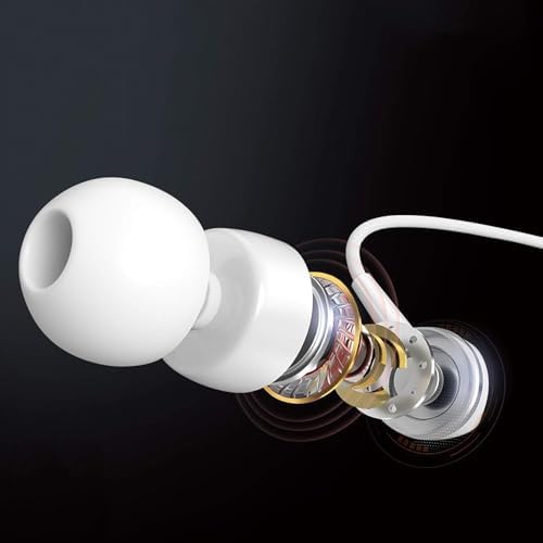 YNR Premium Noise-Isolating Wired Earbuds with Microphone and Volume Control – 4 Pairs of In-Ear Headphones for Crystal Clear Audio on i Phone, i Pad, Samsung, Google Devices (3.5 mm Jack) – Ideal for Students and Professionals Seeking Superior Sound Quality and Comfort