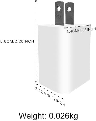 UL Certified 5 V 1 A USB Wall Charger – Efficient Fast Charging Adapter for i Phone, Android, Kindle Fire & More | Travel-Ready Compact Design for Home and Office Use | 1000 m A Output Ensures Versatile Device Compatibility and Safety