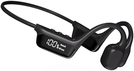 IHAO Ultra-Light Bone Conduction Bluetooth Headphones with Built-In MP3 Player – Open-Ear Ergonomic Earbuds for Active Lifestyles, Perfect for Cycling, Running, and Skiing – Sweat-Proof, Comfortable Fit with Exceptional Sound Clarity and Surround Awareness
