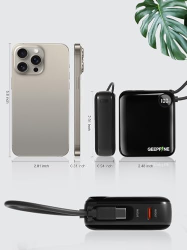 Compact 10,000 m Ah Power Bank with Integrated Charging Cable – 20 W PD Fast Charger for i Phone, Samsung, Google, Lenovo – Ultimate Travel-Ready Mini Portable Power Solution for On-the-Go Charging Needs