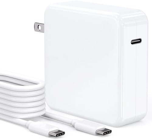 96 W USB-C Power Adapter for Mac Book & i Pad Pro – Ultra-Fast Charging with 6.6 ft Cable, Enhanced Compatibility for All USB-C Devices, Foldable Plug & LED Indicator, 12-Month Warranty, Perfect for 2018-2023 Models