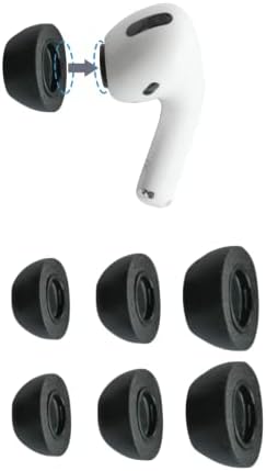 Upgrade Your Listening Experience with Comply Memory Foam Earbud Tips for Apple Air Pods Pro 1 & 2 | Superior Comfort & Secure Fit | Premium Noise Isolation Design | Anti-Slip Technology | Black, Medium (3 Pairs) for Enhanced Sound Quality and Longevity
