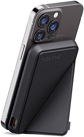 VOLTME Magnetic Power Bank 5,000 m Ah – Foldable Wireless Charger with Kickstand and USB-C Port for i Phone 16/15/14/13/12 Series – Dove Grey, Effortless Alignment for Seamless Charging and Enhanced Portability, Unmatched Battery Performance with American Amprius Technology, Perfect for On-the-Go Use and Reliable Connectivity
