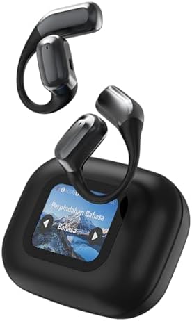 Revolutionary Open Ear Bone Conduction Wireless Earbuds – Cutting-Edge Bluetooth 5.4 with Advanced ANC & ENC Noise Cancellation for Pristine Sound Quality – Ergonomic Over-Ear Design with Touch Controls and Smart Digital Display – Rapid Type-C Charging for Android/i OS Compatibility – Perfect for Active Lifestyles and All-Day Comfort