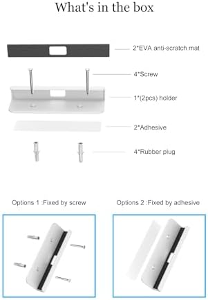 Universal Tablet Wall Mount for i Pad Mini, Pro & Air – Versatile Adhesive/Screw Holder for Samsung, Kindle & Smartphone – Sleek Black Design for Organized Spaces and Hands-Free Convenience – Ideal for Home & Office Use