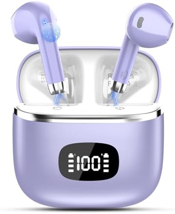 Elevate Your Audio Experience with POMUIC Bluetooth 5.3 Wireless Earbuds – Experience Hi-Fi Stereo Sound with Immersive Deep Bass and Advanced Noise Cancellation – Four ENC Microphones for Crystal-Clear Calls – Dual LED Battery Indicator for Effortless Monitoring – Enjoy Up to 40 Hours of Playtime for Nonstop Enjoyment – Ergonomically Designed for Maximum Comfort During Long Listening Sessions – Effortlessly Connects to Smartphones, Tablets, and Laptops – Transform Your Everyday Listening with Unmatched Clarity and Style!