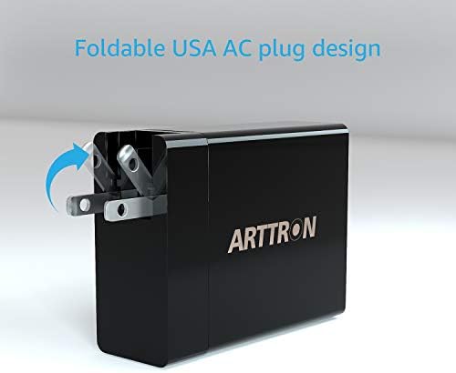 Arttron 40 W 6-Port Foldable USB Wall Charger – Ultimate Fast Charging Adapter for i Phones, i Pads, Tablets & Smartphones – Compact, Multi-Device Power Solution with Safety Features for Home and Office Efficiency