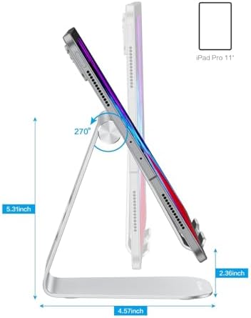 Ergonomic Adjustable Aluminum Tablet Stand – Versatile Cradle for i Pad & Samsung with Multi-Angle Viewing – Perfect for Enhanced Comfort and Productivity at Home, Office, or On-the-Go – Durable, Lightweight Design for All Tablets Up to 13 Inches