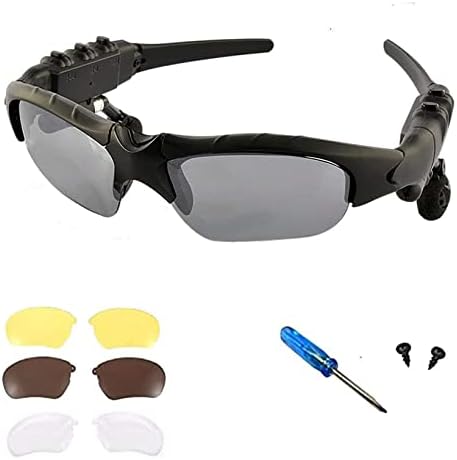 Elevate Your Outdoor Experience with Wireless Bluetooth MP3 Sunglasses – Polarized Music Shades with Stereo Headphones for Seamless Connectivity and Ultimate Comfort – Compatible with i Phone, Samsung, and Most Smartphones – Lightweight Design for All-Day Wear – Ideal for Active Lifestyles