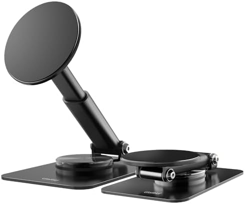 Magnetic Phone Stand Compatible with MagSafe for iphone16, Phone Stand for Desk with 360°Rotation Base, Adjustable Height to 6.1 inch, Compatible for MagSafe Case and iPhone 16/15/14/13/12 – Enhanced Compatibility and Speed