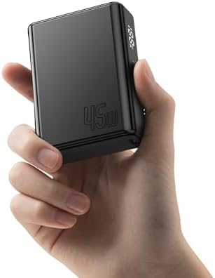 High-Speed 45 W Portable Power Bank – 10,000 m Ah Compact Charger with Dual USB-C Ports for i Phone 15, Samsung Galaxy S24/23/22, i Pad, Mac Book & More – Ultimate Travel Solution with Rapid Charging Technology