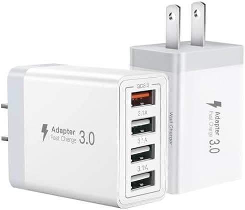 Revolutionize Your Charging Routine with Our 4-Port USB Wall Charger – Ultra-Fast QC 3.0 Adapter for i Phone 12-15, LG, Google Pixel & More – Compact, Reliable Power Solution for Home and On-the-Go Charging