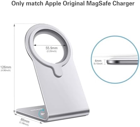 Stand for MagSafe Charger, CreaDream Aluminum Stand Holder for iPhone 16 15 14 13 12 Series, Magsafe Accessories Compatible with iPhone 16 15 14 13 12 Plus, Pro, Pro Max [MagSafe Charger Not Included] – Enhanced Compatibility and Speed