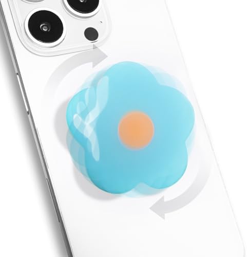 Coral Floral Daisy Phone Grip & Fidget Spinner – Mag Safe Compatible Lightweight Accessory for Enhanced Stability, Stress Relief, and Effortless One-Handed Use – Stylish and Durable Magnetic Stand for i Phone Users