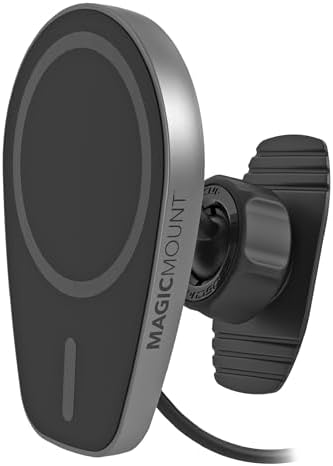 Scosche MPQMD-SP Magic Mount Charge Pro: Advanced 15 W Qi2 Fast Wireless Charging Mag Safe Car Mount for i Phone 16/15/14/13/12 Pro Max Plus – Sleek Dashboard Magnetic Holder for Effortless Charging and Driving Efficiency