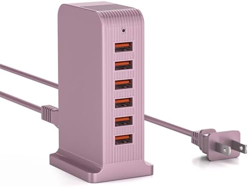 Revolutionary 6-Port USB C Charging Hub – High-Speed Multi-Device Power Station for i Phone 15/14/13/12, i Pad, Samsung Galaxy, and Google Pixel – Compact Travel Charger with Advanced Safety Features – Ultimate Solution for Efficient Charging at Home, Office, and On-the-Go