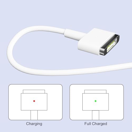 Universal 45 W Mac Book Air Charger – Magnetic T-Tip AC Power Adapter for A1436, A1466, A1465 Models – Compact & Lightweight with Foldable Plug – Fast Energy Delivery for 11″ and 13″ Laptops (2012-2017) – CE/Ro HS Certified for Safety – Includes 6 ft Power Cord & Free Rechargeable Charger – 12-Month Satisfaction Guarantee