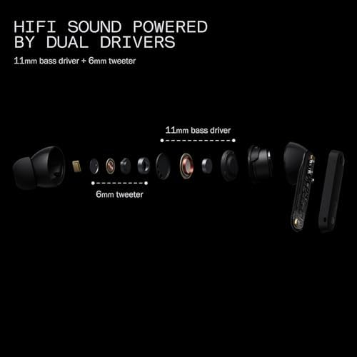 CMF Buds Pro 2 Wireless Earbuds – Superior Hi-Res LDAC Audio with 50 d B Hybrid Noise Cancellation and Ultra Bass for Dynamic Sound, Seamless Bluetooth 5.3 Connectivity, 43 Hours of Playtime with Compact Charging Case, Enhanced Six HD Microphone System for Optimal Call Clarity, Stylish Dark Grey Finish Perfect for Modern Audiophiles