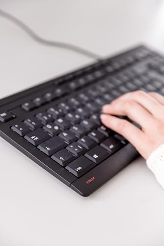 CHERRY Stream TKL Wired USB Keyboard – Compact Silent Keystroke Design for Enhanced Office Productivity and Ergonomic Comfort – Ideal for Professionals and Minimalist Workspaces