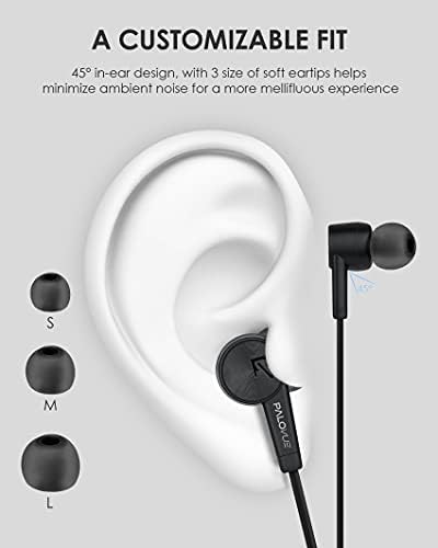 PALOVUE USB Type C In-Ear Headphones with Microphone & Volume Control – Advanced Noise Isolation Earbuds for Seamless Compatibility with Google Pixel, Samsung, One Plus, Huawei, Sony, & Mac Book – Exceptional Sound Clarity & Ergonomic Comfort for Daily Commutes, Workouts, and Entertainment