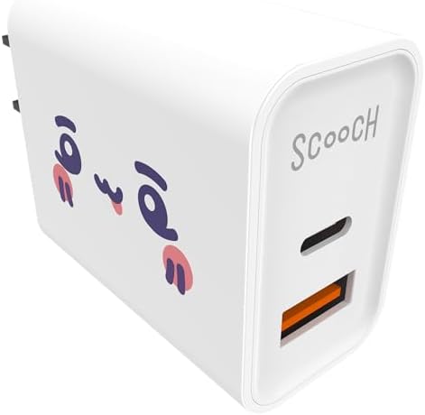 Scooch 20 W Fast Dual-Port Wall Charger – Sleek USB-A & USB-C Power Delivery Adapter for Rapid Device Charging, Compact Travel-Friendly Design with Elegant White Finish, Ideal for Universal Compatibility and Safe Operation