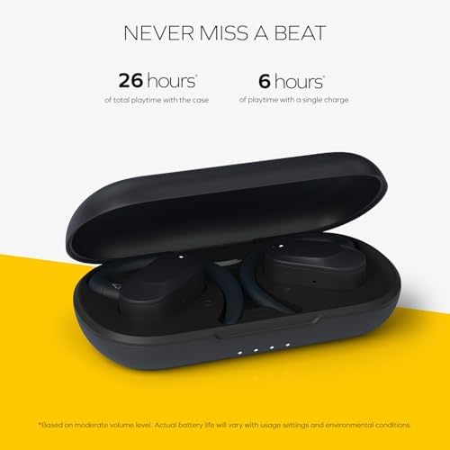 Creative Outlier Go Wireless Open-Ear Headphones – Experience Unmatched Comfort with Adjustable Ear Hooks, 26-Hour Playtime, Bluetooth 5.4 Connectivity for Seamless Streaming, and IPX4 Water-Resistant Design Perfect for Active Lifestyles, Enjoy Superior Audio Clarity for Calls in Trendy Dark Blue