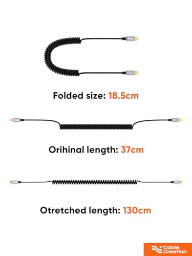 Revolutionize Your Charging Experience with the Cable Creation 5 ft Retractable USB-C Coiled Cable – Fast 3 A Charging for Android Auto, Apple Car Play, i Phone 15/16, and More – Durable, Tangle-Free Design for Effortless Data Sync and Seamless Connectivity Across All Type C Devices