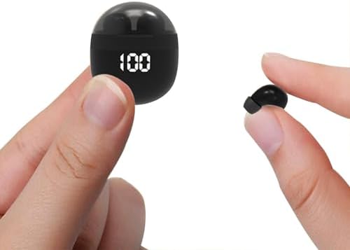 Ultra-Compact Bluetooth Earbuds: Invisible Mini Wireless Earphones for Discreet Listening, IPX5 Waterproof Design Ideal for Small Ear Canals, Ergonomic Fit for Work, Travel, and Relaxation – Enhanced Compatibility and Long Battery Life