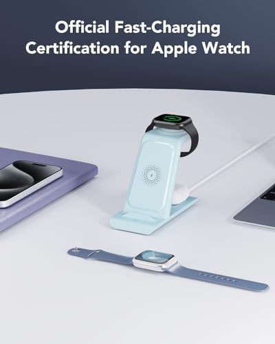 HATALKIN Advanced 3-in-1 Wireless Charging Hub: Ultimate Power Station for Apple Watch, i Phone 16/15/14/13/12 Pro Max/X/XS, and Air Pods Pro – Rapid Intelligent Charging in a Modern, Space-Saving Design for Effortless Home and Office Efficiency