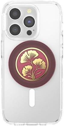 Magnetic Pop Grip for Mag Safe – Elegant Enamel Rose Noir | Multifunctional Phone Stand with Secure Grip & Customizable Swappable Top | Effortless Hands-Free Viewing Kickstand | Wireless Charging Compatible Accessory for Enhanced Smartphone Usability