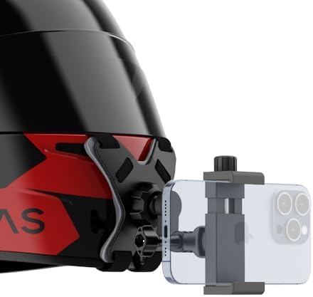 Premium Motorcycle Helmet Smartphone Mount – Ultimate Chin Strap Clip for i Phone 15 Pro Max, Samsung, Google & All Mobile Devices – Superior Stability for Safe Navigation and Effortless Hands-Free Use – Lightweight & Durable Accessory for Bikers – Quick-Release Mechanism for Instant Phone Access – Essential Gear for Motorcycle Adventures and Connectivity on the Road