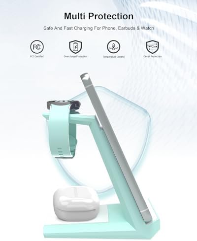 NANAMI Premium 3-in-1 Wireless Charging Station for Samsung Devices – Ultra-Fast Qi Charger Stand for Galaxy S25, S24, S23 Ultra, S22, S21, Z Flip, Fold 4, Galaxy Watch 6/5/5 Pro/4/3 & Buds 2 Pro – Sleek, Space-Saving Design for Modern Lifestyles