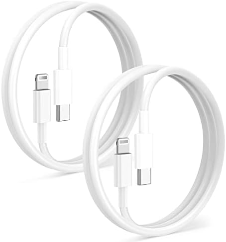 Blue Fast Charger Cable 2-Pack – 6 ft USB Type C to Lightning for i Phone 14/13/12 Pro Max, MFi Certified Charging Cord for Enhanced Speed & Compatibility – Durable Design for Everyday Use