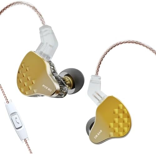 Transform Your Audio Journey with KBEAR Robin Hybrid In-Ear Monitors – Superior 1 Dynamic + 4 Balanced Armature Drivers for Crystal Clear Sound, Noise-Canceling Design for Immersive Listening, Built-In Microphone for Effortless Communication, and Durable Gold-Plated Connectors, Ideal for Audiophiles and Musicians Seeking Ultimate Comfort and Versatility in Every Note