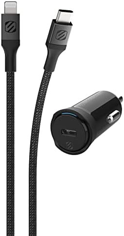 Scosche CPDC203 Power Volt 20 W Fast Car Charger with 3-Foot Adjustable Coiled Cable – Universal USB-C Compatibility, Power Delivery 3.0 for Rapid Charging of Smartphones, Tablets, and More – Compact and Efficient Travel Accessory