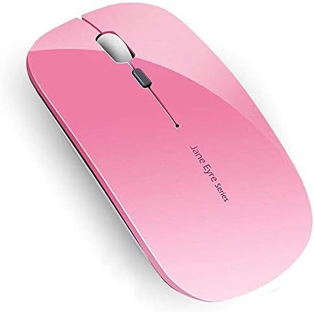 Uciefy Q5 Slim Rose Gold Wireless Mouse – Portable Optical Rechargeable Design with Silent Click, USB Receiver & Type C Adapter for Effortless PC, Laptop & Desktop Compatibility – Elevate Your Workspace with Style & Precision