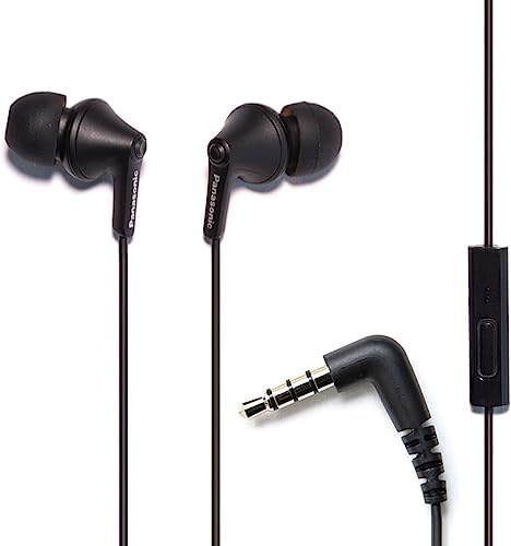 Panasonic Ergo Fit Wired Earbuds with Microphone – Superior Sound Quality with Ergonomic Comfort, Universal 3.5 mm Jack Earphones for Phones and Laptops in Stylish Metallic Purple – Custom-Fit Earpieces (S/M/L) for Optimal Audio Experience and Hands-Free Calls – RP-TCM125-VA