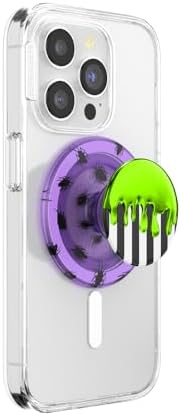 Beetlejuice-Inspired Magnetic Pop Socket Grip & Kickstand – Stylish, Durable Phone Accessory for Effortless Wireless Charging and Secure Handling with Unique Enamel Finish for Ultimate Portability