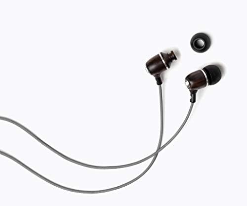 Experience Premium Sound with Symphonized Bling Genuine Wood In-Ear Noise-Isolating Headphones – Eco-Friendly Design, Built-In Mic, and Tangle-Free Nylon Cable for Enhanced Audio Compatibility in Gray