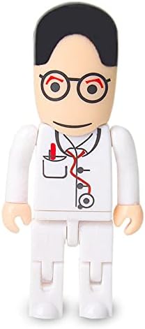 Charming Cartoon Nurse 64 GB USB Flash Drive – Adorable Pink Thumb Drive for Effortless Data Storage, USB 2.0 Compatible Memory Stick for Professionals and Students Alike