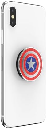 Marvel Captain America Mag Safe Pop Socket Grip – Secure Enamel Phone Holder with Kickstand, Wireless Charging Ready, Lightweight Design for Ultimate Usability and Marvel Fandom Style