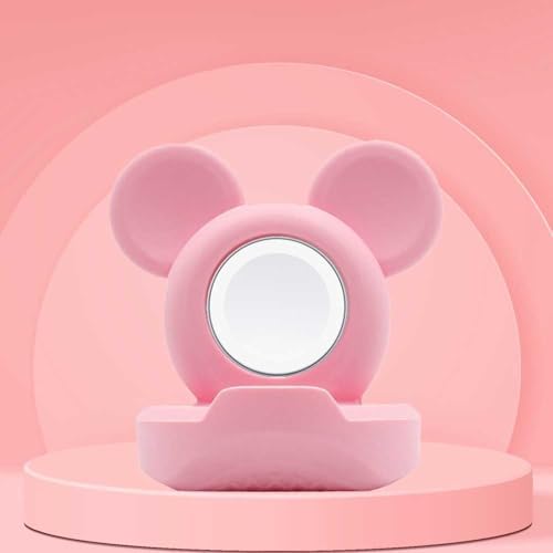 Stylish Cartoon Silicone Apple Watch Charging Dock – Enhanced Nightstand Compatibility for All Series Ultra/8/SE2/7/6/5/4/3/2/1 – Fast-Charging Solution with Tidy Cable Management for Personalized Décor and Elevated Viewing Experience