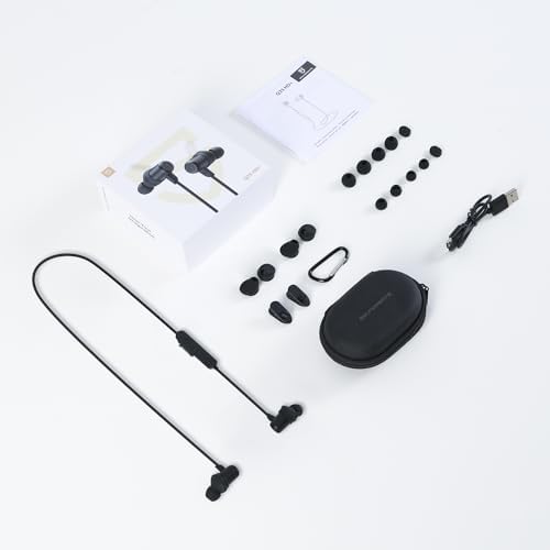 Transform Your Listening Journey with Sound PEATS Q35 HD+ Neckband Bluetooth Headphones – Experience Cutting-Edge Bluetooth 5.2 Technology for Seamless Connectivity, IPX5 Sweat-Proof Design for Active Lifestyles, Extended 17-Hour Battery Life, Quick Type C Charging, and QCC3040 Chipset for Unrivaled Compatibility – Ideal for Fitness Buffs and Everyday Commuters Seeking Premium Sound and Comfort