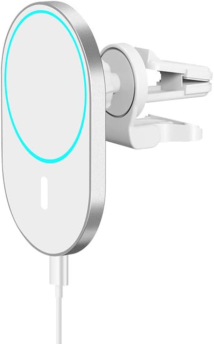 Aporia Mag Safe Car Cup Holder Charger – 15 W Fast Wireless Charging Mount with Adjustable Arm & 360° Rotation for i Phone 12+ | Ultimate Driving Accessory for Effortless Connectivity and Enhanced Convenience on the Road