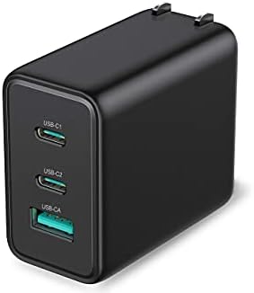 EERSY 65 W Ga N 3-Port Fast Wall Charger – Ultra-Compact USB-C Adapter for Go Pro, Lenovo Think Pad, HP Chromebook, Galaxy, Pixel & Type-C Devices – High-Speed Multi-Device Charging with Advanced Safety Features