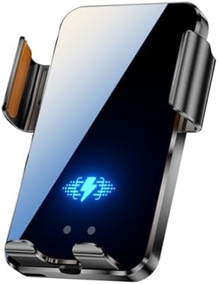 15 W Fast Wireless Car Charger Mount with Auto Clamping – Smart Charging Solution for i Phone 16/15/14/13/12 Pro Max & Samsung Galaxy S24/S23/S22 – Versatile 2-in-1 Design for Safe Driving & Convenient Navigation – Adjustable Viewing Angle – Qi-Compatible for Optimal Performance – Ideal for Any Phone Case Under 6 mm Thickness – Built-in Battery for Wireless Operation Up to 500 Uses – Tangle-Free Experience for Effortless Connectivity and Safety on the Road