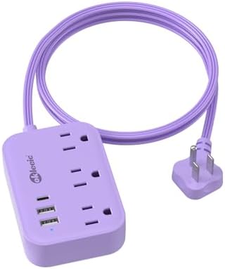 Compact PD 20 W USB C Travel Power Strip with Flat Plug Design, 3 AC Outlets & 3 USB Ports for Rapid Charging – Ideal Cruise Ship Essential & Versatile Charging Station for i Pad Pro, i Phone, Samsung Devices – 3 FT Short Extension Cord for Convenient Use