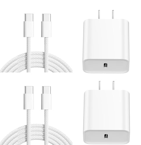 Power Up Your Devices: 20 W Fast Charging Duo Kit for i Phone 16 & 15 – Includes Two 6 FT Woven Type-C Cables for Enhanced Durability and Versatility – Perfect for i Pad Pro & Air Pods – Experience Rapid Charging with Unmatched Portability and Reliability