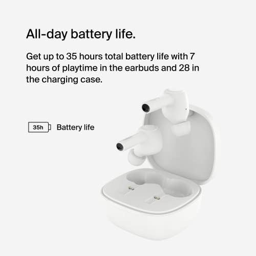 Belkin Sound Form™ Pulse Wireless Noise Cancelling Earbuds – Premium Bluetooth Headphones with IPX5 Water Resistance, Enhanced Dual Microphone Clarity, Ergonomically Designed for Ultimate Comfort, and Convenient Wireless Charging Case – Ideal for i Phone & Samsung Users, Sleek Black Finish