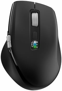 Ergonomic Wireless Bluetooth Mouse with Smart Flying Scroll and Silent Operation – Multi-Device Compatible Mice for Laptop, Computer, i Pad, Tablet, and Mac Book in Sleek Black for Enhanced Productivity and Comfort